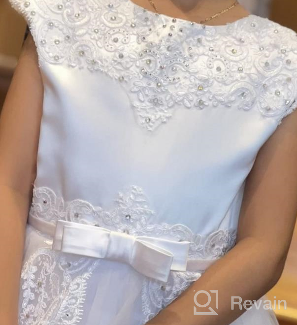 img 1 attached to ABAO SISTER Elegant Satin Lace Fancy Flower Girl Dress, Perfect for Pageant and Ball Gown Events (Size 2, Ivory) review by Steven Jackson