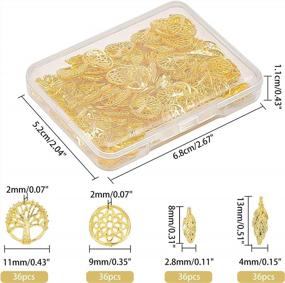 img 3 attached to 144-Piece Golden Alloy Epoxy Resin Fillers Set - Dreamcatcher, Leaf, Tree Of Life Charms And Supplies For Resin Crafting And Jewelry Making