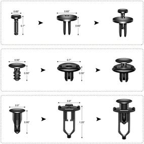 img 1 attached to 🔩 AXELECT 120PCS Bumper Fastener Rivet Clips: 6.3mm 8mm 9mm 10mm Car Retainer Clip Replacement Kit with Fastener Removal Tool