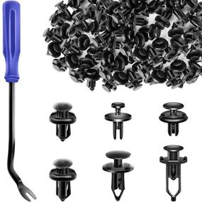 img 4 attached to 🔩 AXELECT 120PCS Bumper Fastener Rivet Clips: 6.3mm 8mm 9mm 10mm Car Retainer Clip Replacement Kit with Fastener Removal Tool