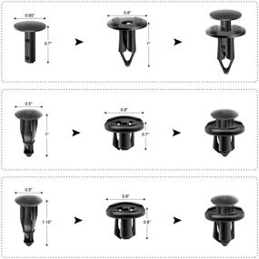 img 2 attached to 🔩 AXELECT 120PCS Bumper Fastener Rivet Clips: 6.3mm 8mm 9mm 10mm Car Retainer Clip Replacement Kit with Fastener Removal Tool