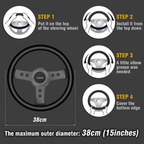 img 1 attached to 🚗 Premium ZHOL Car Steering Wheel Cover: Universal 15-Inch Elastic Wheel Accessory for Women and Men - Eco-Friendly, Sleek Black Design