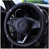 🚗 premium zhol car steering wheel cover: universal 15-inch elastic wheel accessory for women and men - eco-friendly, sleek black design логотип
