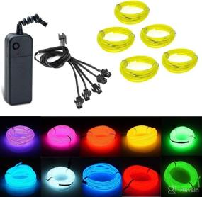 img 4 attached to El Wire Lights 5X1Meter Led Strip Neon El Wire с 3 режимами Портативный аккумулятор с питанием от DIY для украшения вечеринки Xmas Украшение для свадебного паба (флуоресцентный зеленый)