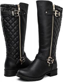img 4 attached to Women'S Quilted Knee-High Fashion Boots By GLOBALWIN - Stylish & Comfortable!