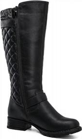 img 3 attached to Women'S Quilted Knee-High Fashion Boots By GLOBALWIN - Stylish & Comfortable!