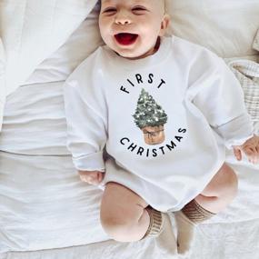 img 3 attached to Infant Baby Girl Boy Christmas Outfit First Xmas Romper Sweatshirt One Piece Bodysuit Fall Clothes 3-24M
