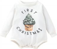 рождественский наряд для маленьких девочек и мальчиков, первый рождественский комбинезон, толстовка, цельный боди, осенняя одежда, от 3 до 24 месяцев логотип