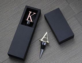 img 1 attached to Bronze Reusable Wine Stopper With Stainless Steel Letter A - Perfect Funny Gift For Wine Lovers