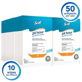 img 3 attached to 🧼 Scott 24 Hour Sanitizing Wipes: Multi-Surface Cleaning & Disinfecting, Continuous Sanitization for 24 Hours - 500 Wipes (50 Packs x 10)