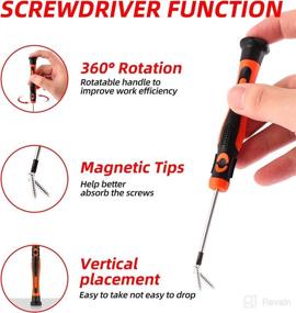 img 2 attached to 9-Piece DIFFLIFE Precision Screwdriver Set: Enhanced Durability with Chrome Vanadium Steel Shaft, Magnetic Tip, Ergonomic Grip, Swivel End Cap