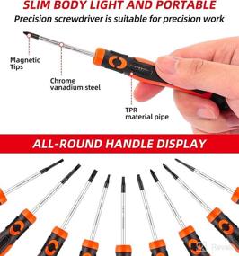 img 1 attached to 9-Piece DIFFLIFE Precision Screwdriver Set: Enhanced Durability with Chrome Vanadium Steel Shaft, Magnetic Tip, Ergonomic Grip, Swivel End Cap