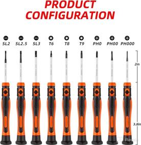 img 3 attached to 9-Piece DIFFLIFE Precision Screwdriver Set: Enhanced Durability with Chrome Vanadium Steel Shaft, Magnetic Tip, Ergonomic Grip, Swivel End Cap