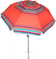 ammsun 7ft heavy duty wind beach umbrella w/ sand anchor & tilt - uv 50+ protection sunshade for patio garden pool backyard multicolor stripe logo