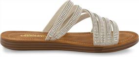 img 1 attached to Step Up Your Style With CUSHIONAIRE Women'S Anabel Rhinestone Slide Sandals + Memory Foam Comfort