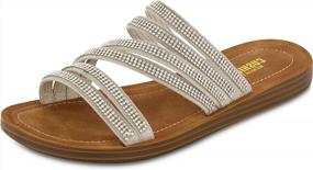 img 4 attached to Step Up Your Style With CUSHIONAIRE Women'S Anabel Rhinestone Slide Sandals + Memory Foam Comfort