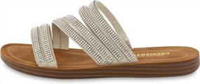 img 3 attached to Step Up Your Style With CUSHIONAIRE Women'S Anabel Rhinestone Slide Sandals + Memory Foam Comfort