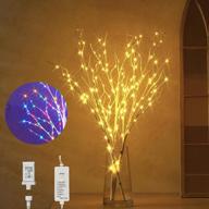 lighted branches with 150 warm white and multicolor fairy lights, 8 functions, 32 inches - perfect for room and christmas holiday decorations, by hairui logo