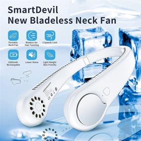 img 3 attached to 🌀 SmartDevil Portable Neck Fan: Hands-Free Rechargeable Bladeless Cooling Fan for Travel and Outdoor Activities