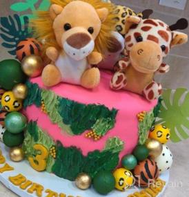 img 6 attached to Мягкие плюшевые игрушки Safari из 6 предметов с брелком - идеально подходит для тематических вечеринок с животными, рождественских подарков и многого другого!
