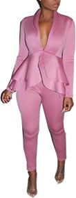 img 4 attached to Cubwear Sleeve Pullover Bodycon Tracksuit Women's Clothing : Jumpsuits, Rompers & Overalls