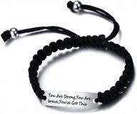 stainless steel inspirational motivational bracelet handmade braided rope wrist bangle for women,girl - mealguet gifts logo