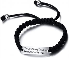 img 4 attached to Stainless Steel Inspirational Motivational Bracelet Handmade Braided Rope Wrist Bangle For Women,Girl - MEALGUET Gifts