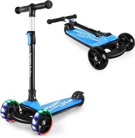 img 4 attached to 🛴 besrey Kick Scooter: Adjustable Height, LED Light Wheels, Extra Wide Deck - Perfect for Kids Ages 2-10!