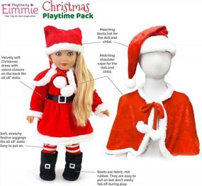img 3 attached to Playtime By Eimmie 18 Inch Doll Clothes - Christmas Holiday Dress & Matching Outfit Accessories Set - Outfits Fit American, Generation & Similar 18” Girls Dolls - Clothing Sets & Stuff For My Doll