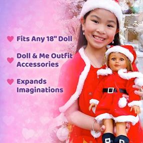 img 2 attached to Playtime By Eimmie 18 Inch Doll Clothes - Christmas Holiday Dress & Matching Outfit Accessories Set - Outfits Fit American, Generation & Similar 18” Girls Dolls - Clothing Sets & Stuff For My Doll