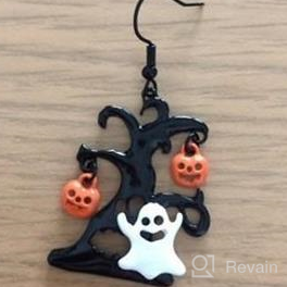 img 1 attached to 👻 Black Tree and White Ghost Drop Earrings for Women Girls - Boderier Ghost Earrings for Halloween review by Jason Bell