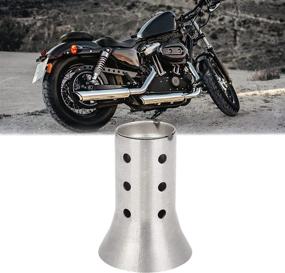 img 3 attached to 🏍️ F FIERCE CYCLE 60mm Universal Motorbike Exhaust Pipe Baffle Muffler Insert in Silver Tone