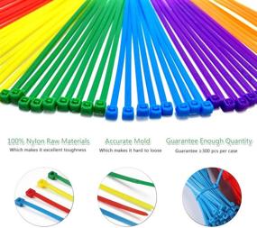 img 2 attached to Lenitech 6-Inch Multi-Purpose Cable Ties - 300 Pcs, Assorted Colors
