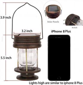 img 1 attached to Vintage Solar Lantern - Set Of 2 Hanging Solar Lights For Outdoor, Waterproof Design, LED Lights Perfect For Landscape, Yard, Garden, Pathway, Beach, And Pavilion Decoration (White)
