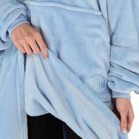img 1 attached to Oversized Light Microfiber Wearable Blanket - The Comfy Dream, As Seen On Shark Tank, One Size Fits All (Sky Blue)