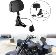 oxmart motorcycle driver backrest rider rear backrest with adjustable black arm mounting kit fit for harley touring 2009-2020 electra glide road glide road king street glide logo