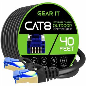 img 4 attached to GearIT Cat8 40Ft Outdoor Ethernet Cable: Waterproof, Direct Burial, Pure Copper, 40Gbps, POE Compatible For Network And Internet
