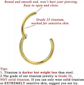 img 3 attached to FANSING Titanium Nose, Ear, Lip, And Septum Piercing Rings - Multiple Size And Color Options!