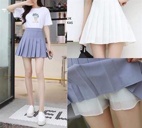 img 1 attached to Womens Pleated Tennis Waisted Uniform Women's Clothing : Skirts