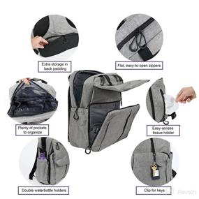 img 3 attached to 👶 Grey Baby Diaper Bag Backpack with Changing Pad, 13 Pockets, Stroller Straps - Large Capacity, Ideal Gift for Mom/Wife