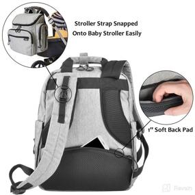 img 1 attached to 👶 Grey Baby Diaper Bag Backpack with Changing Pad, 13 Pockets, Stroller Straps - Large Capacity, Ideal Gift for Mom/Wife