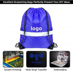 img 2 attached to Reflective Drawstring Backpacks In Bulk - Cinch Bags For Kids, Women And Men