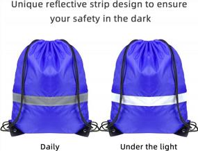 img 3 attached to Reflective Drawstring Backpacks In Bulk - Cinch Bags For Kids, Women And Men