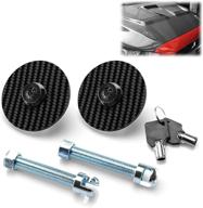 🔒 ezautowrap universal black carbon fiber hood pins latch key locking kit for racing mount bonnet logo