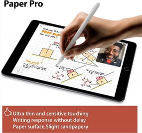 img 1 attached to 📱 Защитная пленка для экрана BERSEM Paperfeel Pro для iPad 9/8/7 поколения (10.2 дюйма, 2021/2020/2019) - Съемная и многоразовая, против синего света, антибликовая, против отпечатков пальцев и загрязнений - Черный