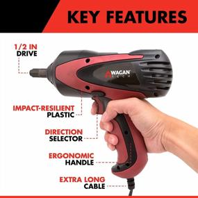 img 1 attached to Powerful 12V DC Electric Impact Wrench Kit - Wagan Mighty Impact Wrench With 1/2 Inch Drive And 271 Ft-Lbs Torque, Including Sockets And Carry Case For Tire Repair Tools