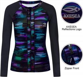 img 1 attached to AXESEA Women's Long Sleeve Rash Guard: Stylish UV Sun Protection Swim Shirt