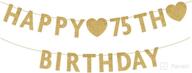 🎉 shimmering gold happy 75th birthday banner: spectacular decorations for celebrating a milestone 75 years - perfect for both men and women! логотип