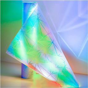 img 4 attached to Coavas Rainbow Window Film Privacy: Holographic Decorative Stained Frosted Glass Window Stickers Bathroom Prism Window Clings Removable Opaque Static Cling Non-Adhesive Door Covering 17.5 X 78.7Inch