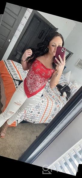 img 1 attached to Women'S Paisley Print Handkerchief Cami Crop Top With Tie Back And French Knot Detail, Spaghetti Straps And Bandana Tube Design By Arjungo review by Ron Mohammed